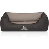 Knuffelwuff Hundebett Outback Orthopädisch Kunstleder M-L 85 x 63cm Schwarz/Grau
