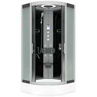 AcquaVapore D58-63M1 Fertigdusche 100 x 100 cm links Schwarz Sicherheitsglas ESG