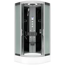 AcquaVapore D58-63M1 Fertigdusche 100 x 100 cm links Schwarz Sicherheitsglas ESG