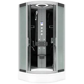 AcquaVapore D58-63M1 Fertigdusche 100 x 100 cm links Schwarz Sicherheitsglas ESG