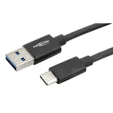 Ansmann USB-A auf USB-C 2 m Schwarz/Grau