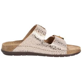 ROHDE Damen Pantolette Leder Schnalle Muster schimmernd Rodigo-D 5857, Größe:40 EU,