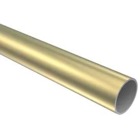 Interdeco GARDINENSTANGE Prestige Luino 240 cm (geteilt in 2 x 120 cm), 1-läufig (ohne Ringe), 20 mm Ø Messing-Optik