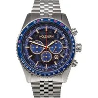 HOLZKERN Herrenuhr Chronograph Openhorizon Marmor Blau