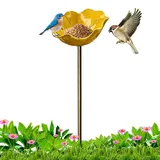 Vogeltränke blumes Metall, Bienentränke Für Den Garten, Handgefertigter Gartenstecker Vogeltränke Mit Metallstab, Winterfeste Vogeltränkes & Insektentränke, Futterschale Für bienens, Schmetterlinge(C)