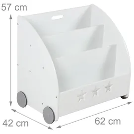 Relaxdays Kinderbücherregal 57 x 62 x 42 cm MDF weiß/grau/schwarz