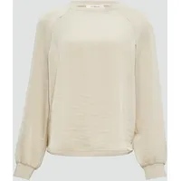 S.Oliver - Blusenshirt aus Satin mit Rippbündchen, Damen, Beige,