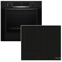 Bosch Herdset Hydrolyse Teleskop + Induktionskochfeld Booster 60cm