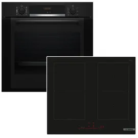 Bosch Herdset Hydrolyse Teleskop + Induktionskochfeld Booster 60cm