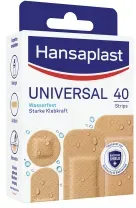 Hansaplast Universal Pflaster, Wasser und Schmutz abweisender Wundverband, 1 Packung = 40 Strips (4 Größen)