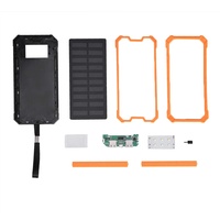 Solar Power Bank Box, 20000mAh tragbares Schnellladegerät Mobile Power Bank Case DIY-Kit mit Zwei USB-Anschlüssen, Mobile Battery Box für Sportreisen im Freien(Orange)