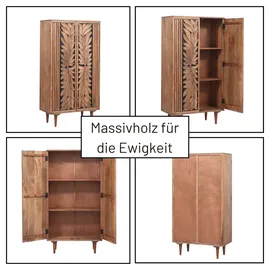 Marrakesch Orient & Mediterran Interior Kleiderschrank Aday 90 x 150 x 40 cm Braun