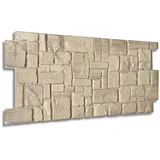 3D PVC Wandpaneele Wandverkleidung PVC-Verkleidung Stein Holz Mosaik Fliesen Imitation (ca. 0,5qm) - Beige