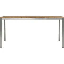XXXLutz Zebra Gartentisch Naxos, Natur, Holz, Metall, Recyclingholz, Teakholz, massiv, Hartholz, rechteckig, eckig, 100x75x220 cm, Gartenmöbel, Gartentische, Gartentische