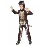 JADEO Monster-Kostüm Dinosaurier-Kostüm für Kinder Overall schwarz schwarz 134/140 (10-12 Jahre)