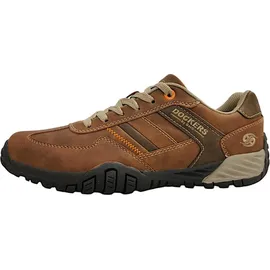 Dockers by Gerli Herren Low-Top Sneaker, Männer Halbschuhe,Wechselfußbett,Freizeitschuhe,Turnschuhe,Laufschuhe,schnürer,Cognac,42 EU - 42 EU