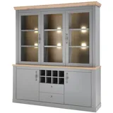 Furn.Design Buffet Rideau (Buffetschrank in grau mit Eiche Artisan, 183 x 206 cm) Landhausstil modern grau