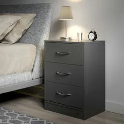 CASARIA® Nachttisch Eloise 54x39x28cm Anthrazit mit LED-Licht