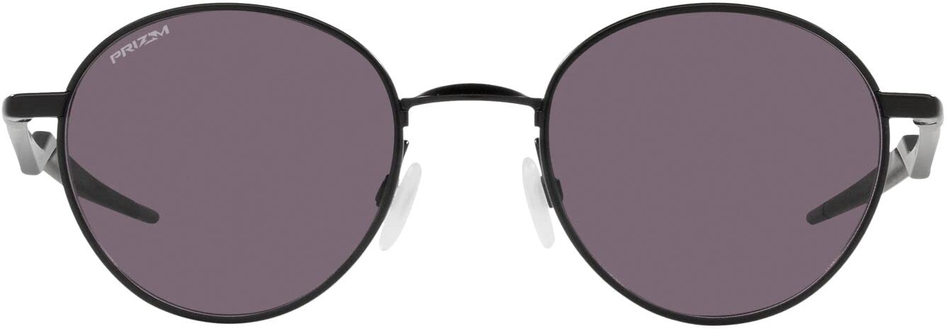 Oakley Men's OO4146 Terrigal Round Sunglasses, Satin Black/Prizm Grey, 51 mm