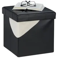Relaxdays Sitzhocker mit Stauraum, Schwarz