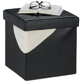 Relaxdays Sitzhocker mit Stauraum, Schwarz