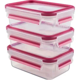 Emsa Frischhaltedose rechteckig pink 0,55 l 3-teilig