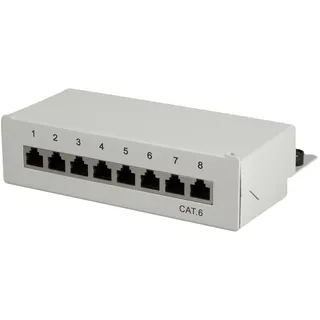 Logilink Professional Cat.6 (250 MHz) Patchpanel - Verteilerfeld, Tisch/Wand/Desktop, STP (geschirmt) 8-Port (RJ45)