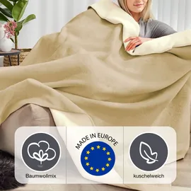 IBENA Doubleface Dublin 220 x 240 cm zimt/beige