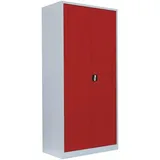 Lüllmann Flügeltürenschrank Aktenschrank 195 x 92 x 50 cm grau/rot