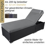 Sonnenliege Gartenliege Liege Liegestuhl Strandliege Polyrattan Rattan Schwarz