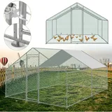 TolleTour Hühnerstall 3x3x2m Hühnerhaus verzinktem Hasenkäfig Geflügelstall Käfig Dach