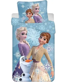 Jerry Fabrics Disney Frozen Bettwäsche Eiskönigin Anna ELSA Snow Kopfkissen Bettdecke 135/140x200
