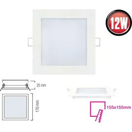 V-Tac 12W LED Panel Slim 170x170mm eckig weiß