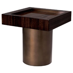 Casa Padrino Luxus Beistelltisch Dunkelbraun Hochglanz / Bronze 50 x 50 x H. 50 cm - Quadratischer Wohnzimmer Tisch - Wohnzimmer Möbel - Luxus Möbel - Luxus Einrichtung - Wohnzimmer Einrichtung
