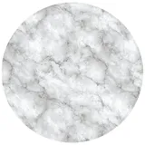 OnlyWow© Badezimmer Deko 70x70 cm rutschfeste Runde Badematte Memoryschaum Badteppich Badematten & Badteppiche Duschteppich Waschbar Grau - Marmor - Klassisch - Adern