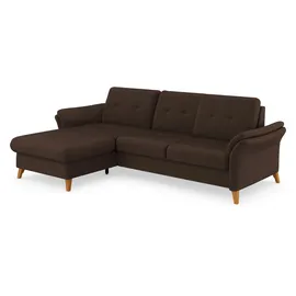 sit&more Ecksofa SIT & MORE "Göteborg", braun (dunkelbraun), B:268cm H:90cm T:176cm, Sofas, Ecksofa, Sitztiefenverstellung und Federkern, wahlweise mit Bettfunktion