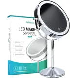 Schminkspiegel - Stehend - Wiederaufladbar - Chrom - 1-10-fache Vergrößerung