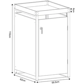 [en.casa] Mülltonnenbox 'Valkeakoski' 1 Tonne 110x59,5x62cm Anthrazit - Dunkelgrau