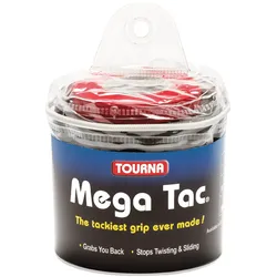 Tourna Overgrip Mega Tac (extreme Griffigkeit, haltbar, breit) schwarz 30er Clip-Beutel