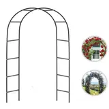wohnTRAUM24 Spalier Rosenbogen Gartenbogen Torbogen Rankhilfe aus Metall, Torbogen Rankhilfe für Hochzeitsfeier, Hof, Rasen schwarz