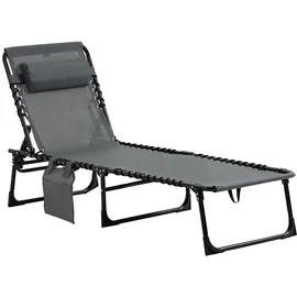 Outsunny Vallsero Gartensonnenliege,, Metall, cm, Gartenmöbel, Gartenliegen