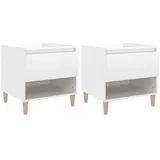 vidaXL Nachtschrank 2 Stk. 50 x 46 x 50 cm Hochglanz-Weiß