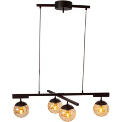 BY RYDENS Pendelleuchte "Labelle", gelb (amber), Ø 90,00cm, Lampen, Pendelleuchte mit verstellbarem Arm