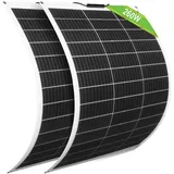 ECO-WORTHY 260 Watt 12V(2 Stücke 130W) Flexibles Solarpanel Monokristallines Solarmodul Photovoltaik für Wohnmobile Camper Van Boote und andere unebene Oberflächen