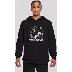Sweatshirt F4NT4STIC "Janis Joplin Spiritual Mono", Herren, Gr. M, schwarz, Obermaterial: 65% Baumwolle, 35% Polyester, casual, slim fit, Langarm ohne Bündchen, Sweatshirts, Herren, Merch,Slim-Fit,Kapuzenpullover,Bandshirt