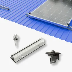 Trapezblech-Montageset für 4 Module mit Kurzschienen