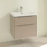 Villeroy & Boch Waschbeckenunterschrank 2 Auszüge 62,2 x 57,9 x 47,8 cm Taupe