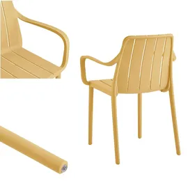 vortivo Gartenstuhl Stapelstuhl gelb 4er Set