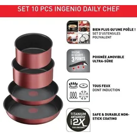 Tefal Ingenio Daily Chef Kochgeschirr 10 p, Induktion, Antihaftbeschichtung, Pfanne