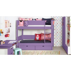 Etagenbett 90x200 cm violett aus MDF und Buche - Kids Town Color